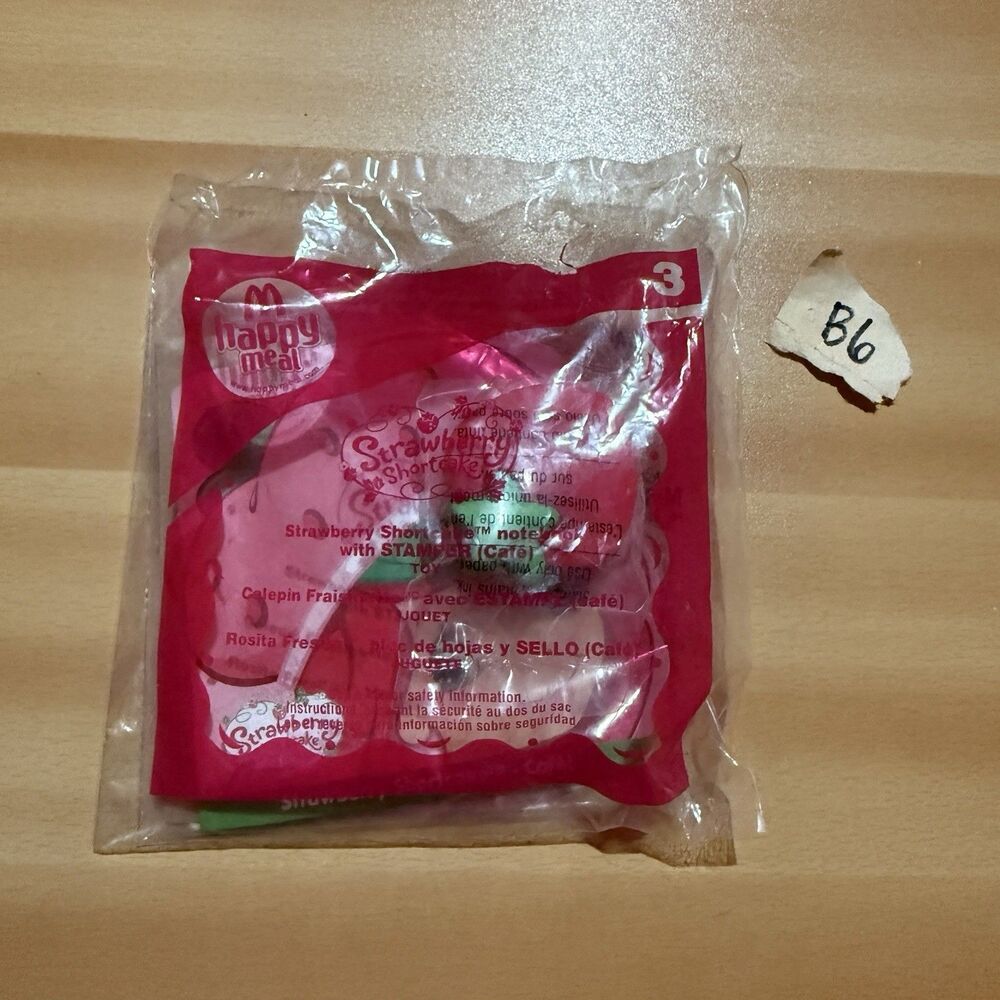 3/$15 McDonald Strawberry Shortcake Happy Meal Toy Notebook & Stamper McD